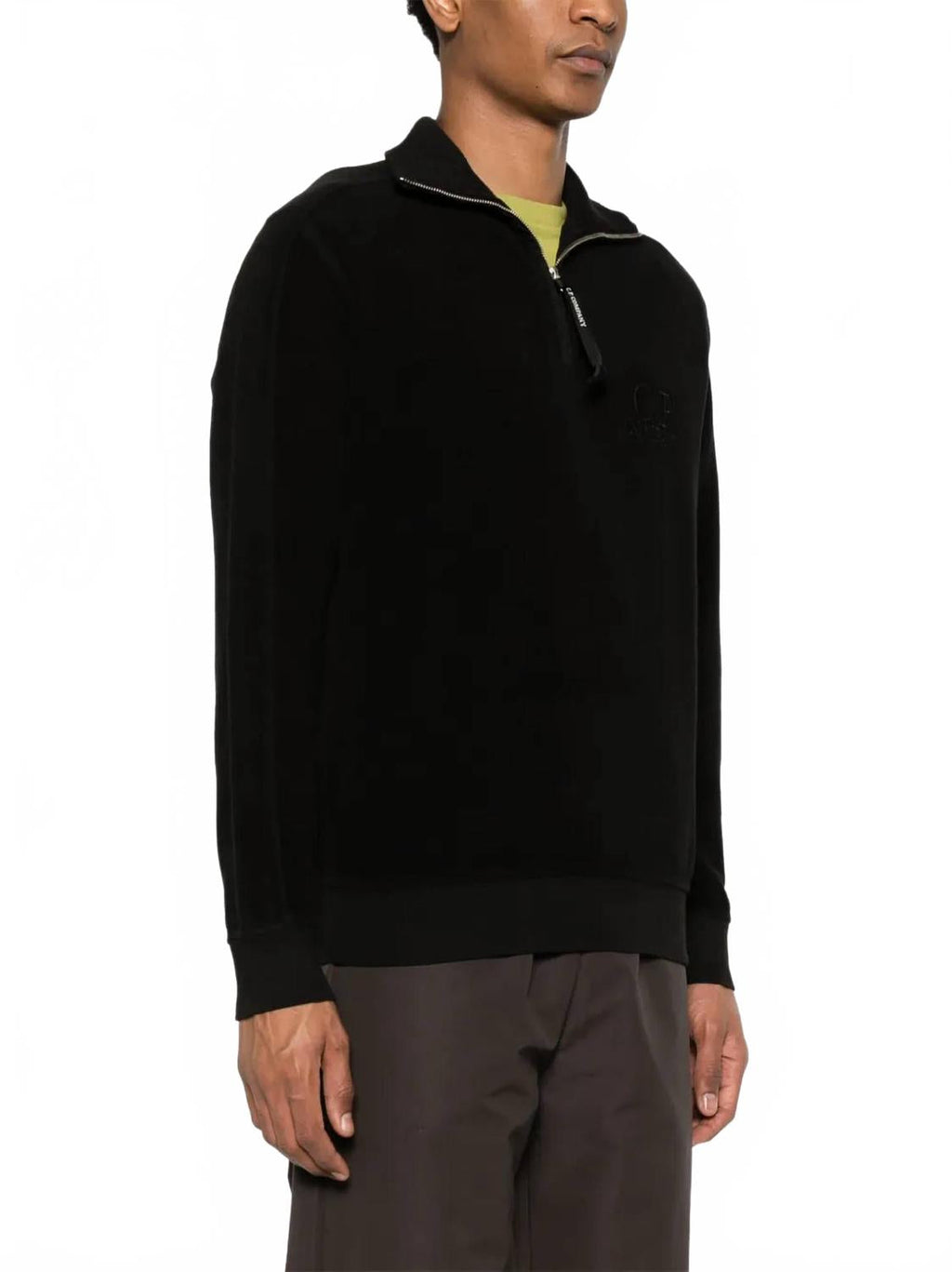 Fleece Half Zip Sweatshirt In Black