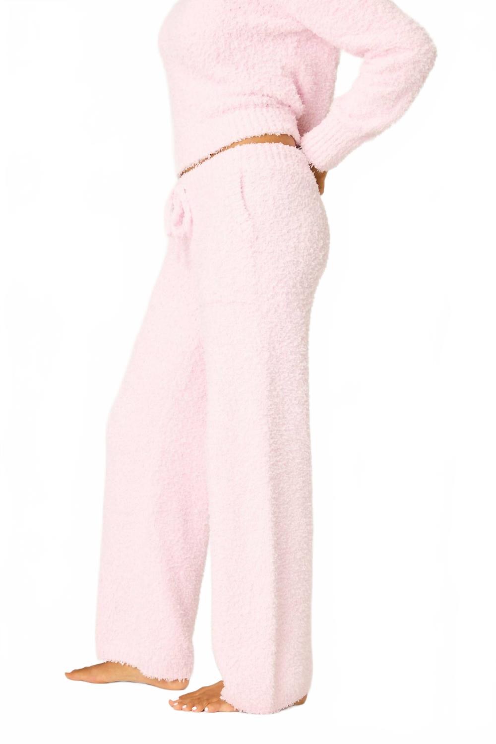Bundle Up Boucle Pajama Pant In Pink