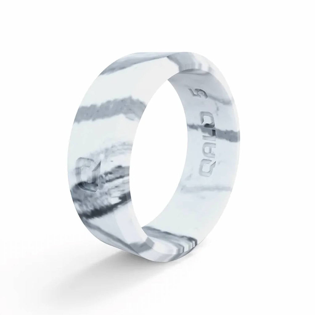 Women's Modern Silicone Ring In White Marble