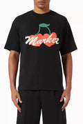 Men's Double Cherries T-Shirt In Pirate Black