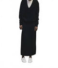 Cashmere Blend Knit Midi Skirt In Black