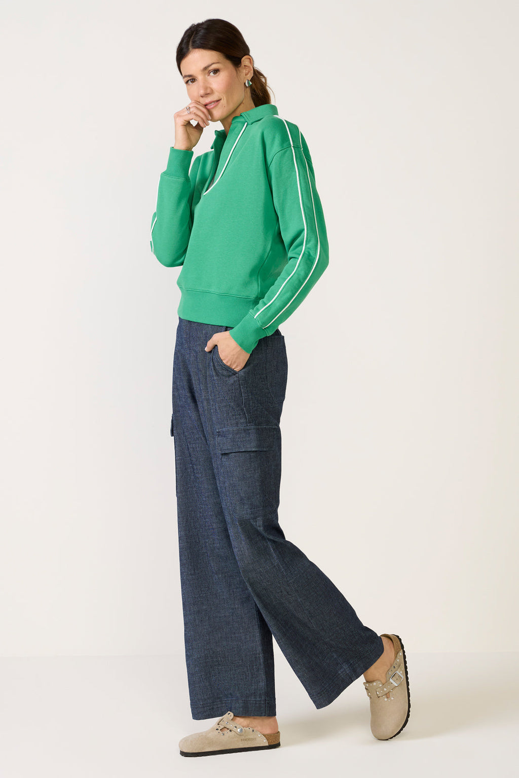 Women's Elsie Piped Polo Sweatshirt