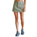 Denim Mini Skirt In Olive