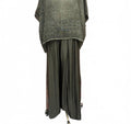 Women's Linen Scoop Neck Poncho Blouse In Olive
