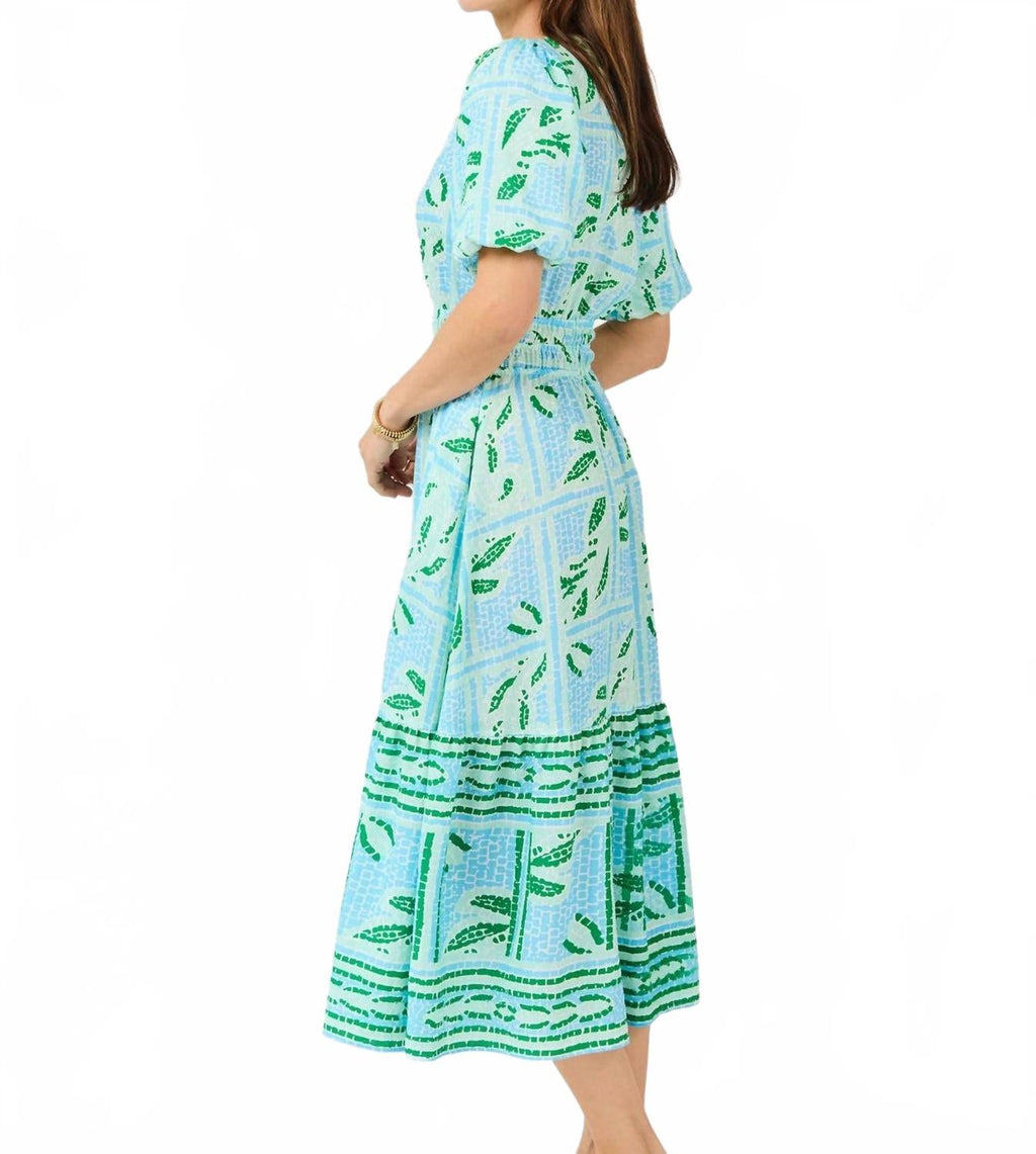 Tracey Trellis Tiles Dress In Green