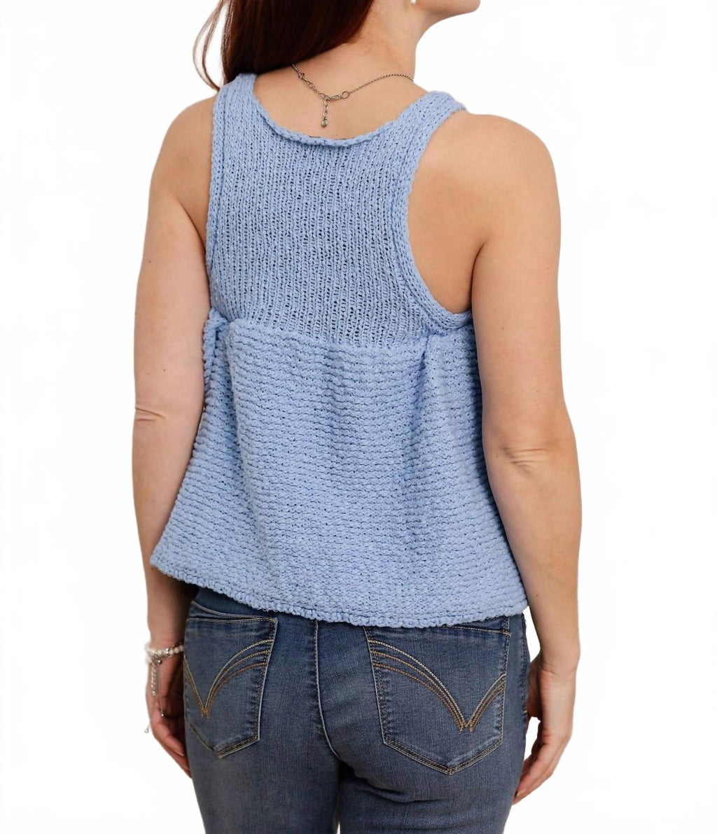 Swing Sweater Tank In Light Blue