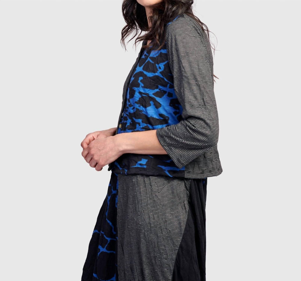 Capricorn Crop Cardigan In Blue