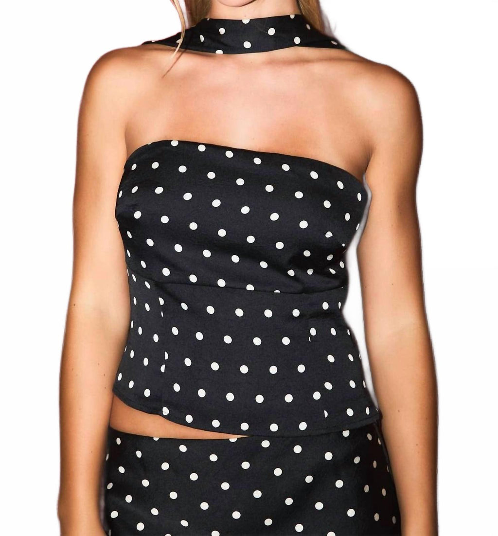 Dreamy Dot Corset Top In Black