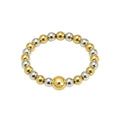 Women's Classic 2-Tone 2Mm Beaded Stretchy Ring In Gold/ Silver