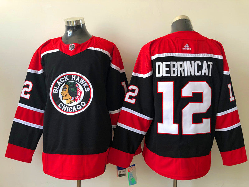 Men's Chicago Blackhawks Alex Debrincat #12 Black Breakaway jersey