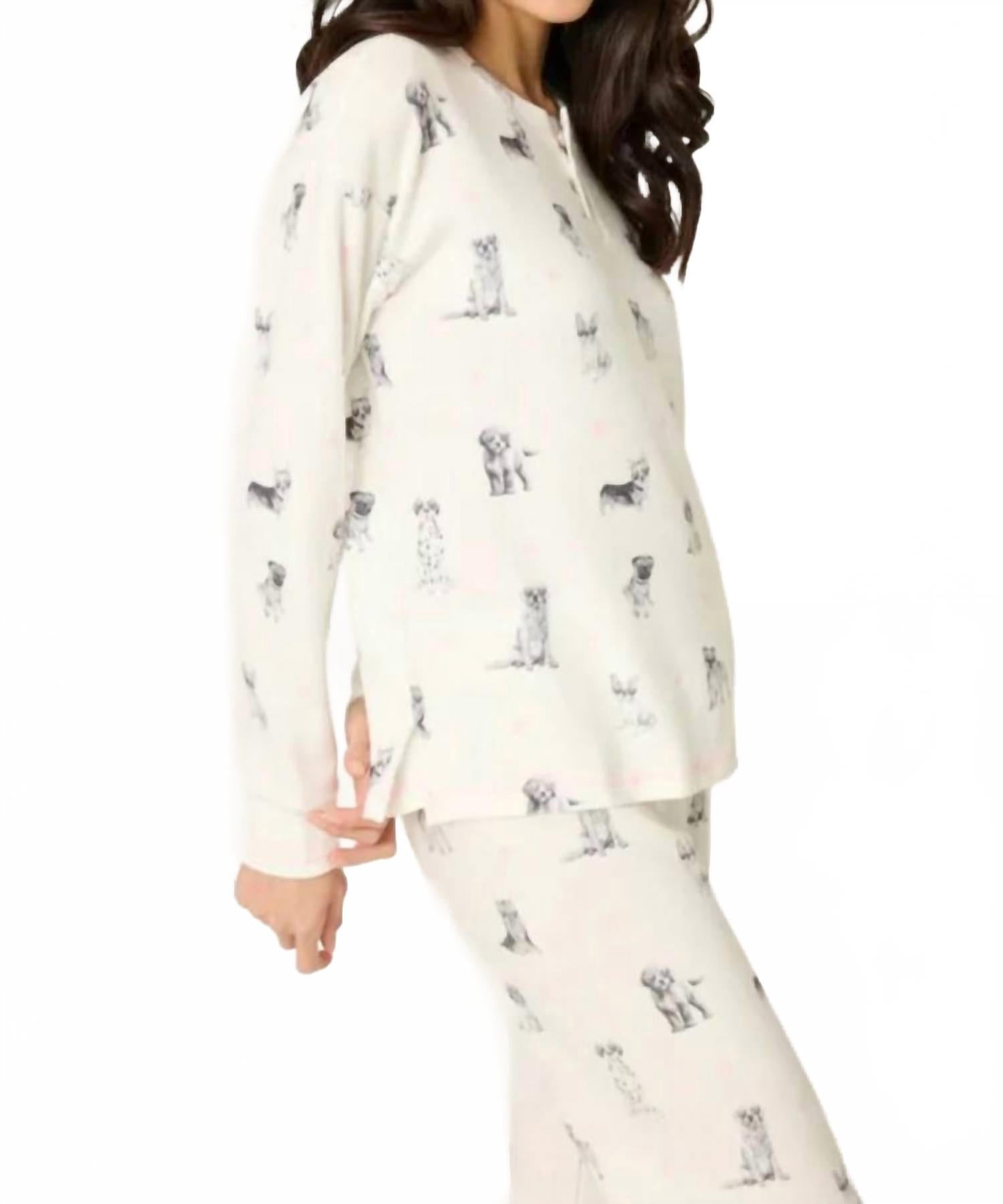 My Dog Is My Valentine Pj Set In White