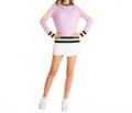 Smiley Patch Sweater In Lavender