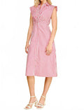 Gina Striped Midi Dress In Pink White