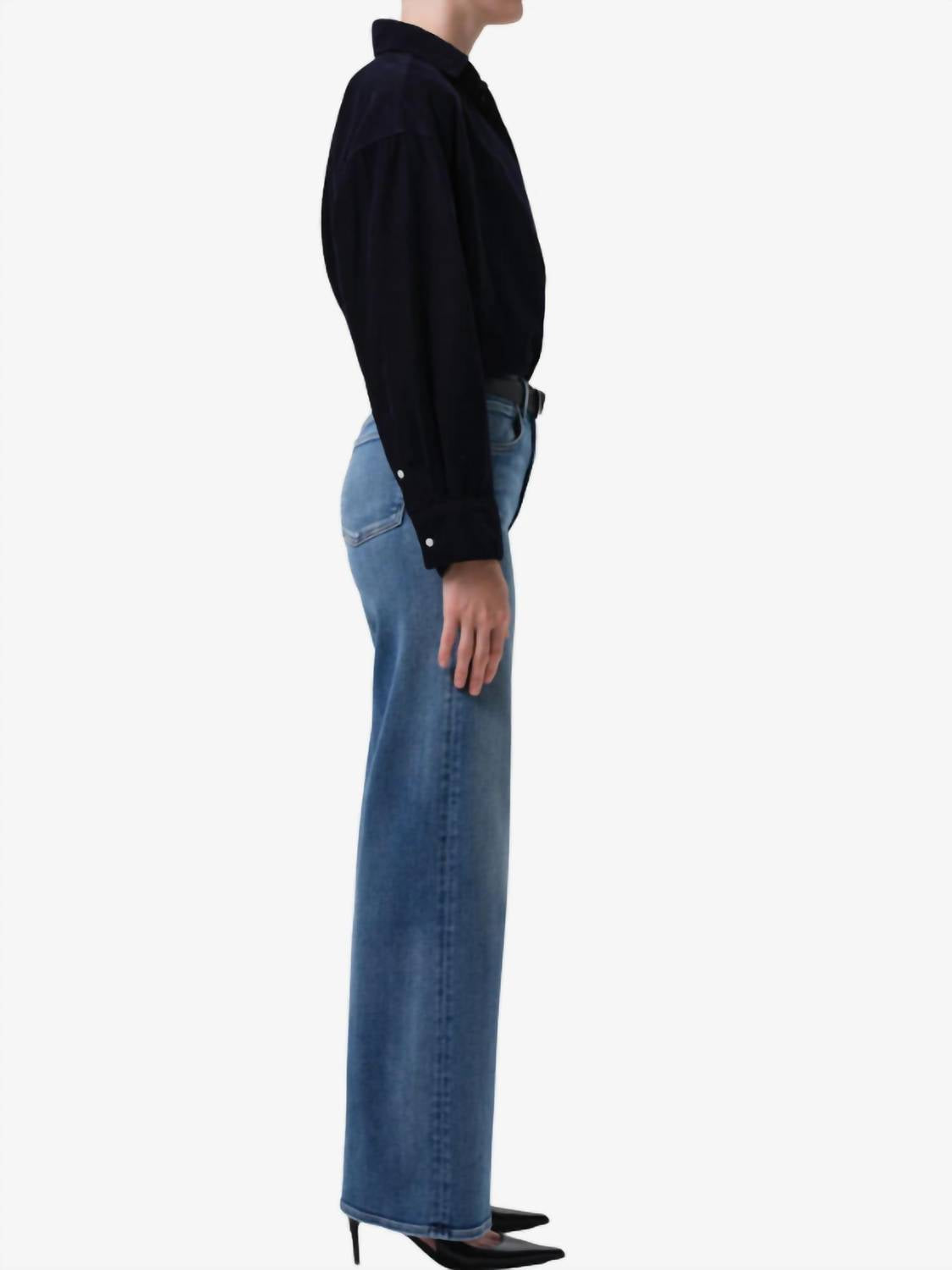Lyra Long Wide Leg Jeans In Cooper