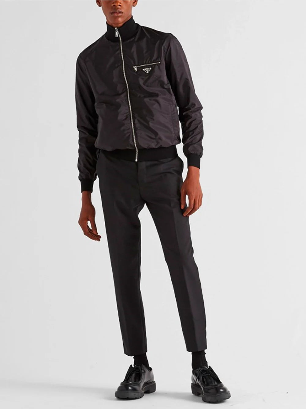 Prada Men Reversible Wool And Re-Nylon Jacket