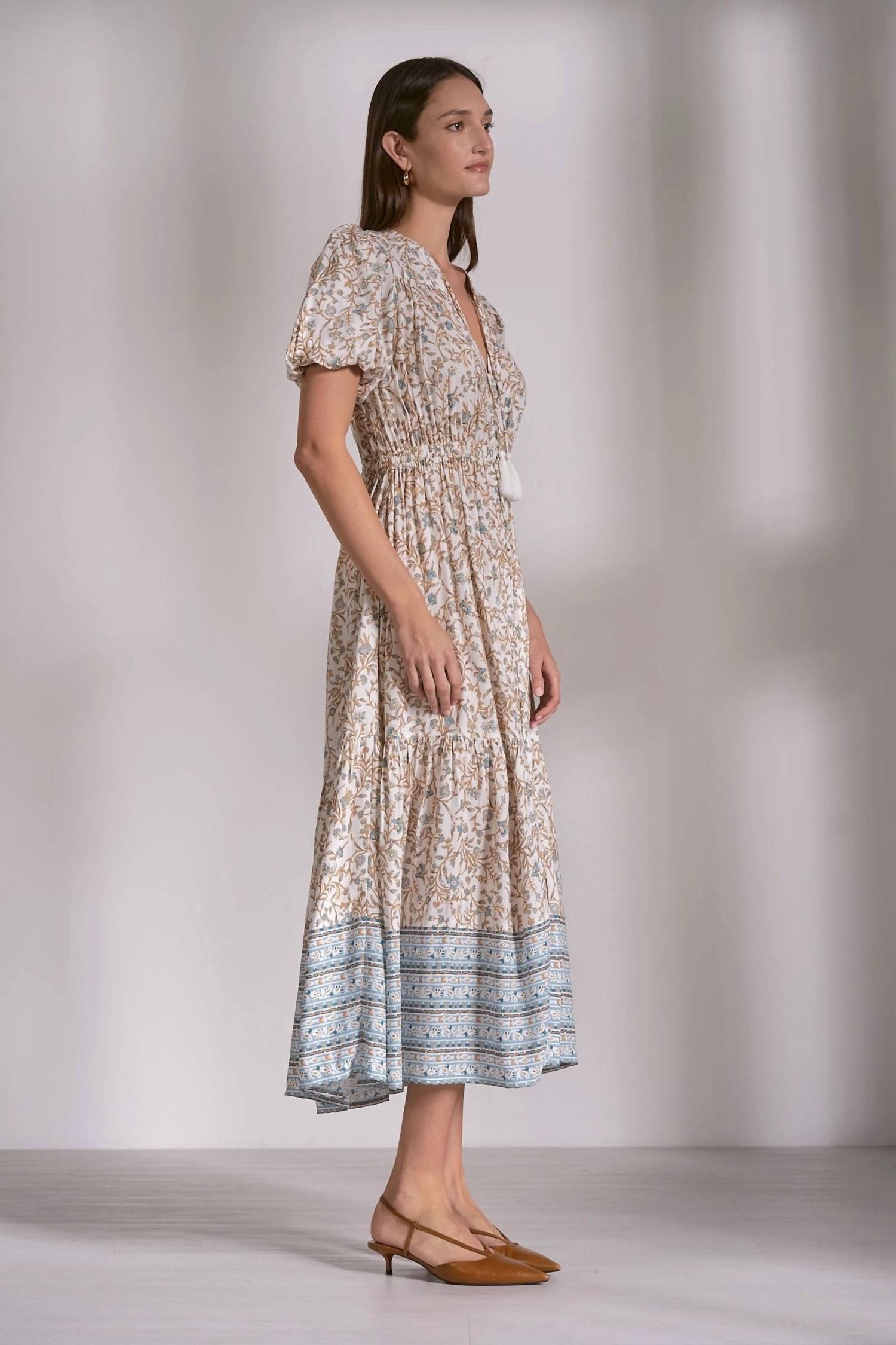 Whimsey Maxi Dress In Beige