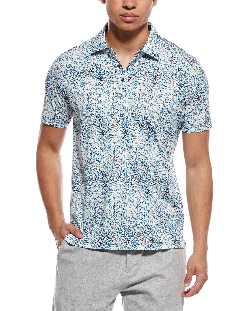 Raffi Leaf Print Polo Shirt