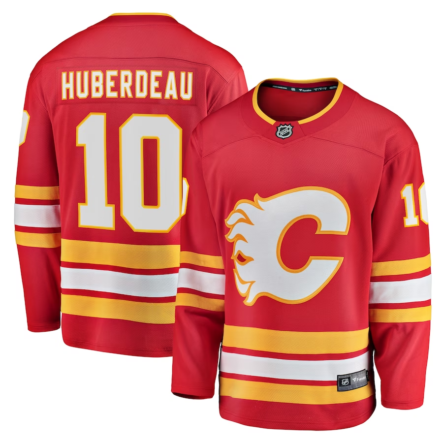 Men's Calgary Flames Jonathan Huberdeau #10 Red Home Breakaway Player jersey