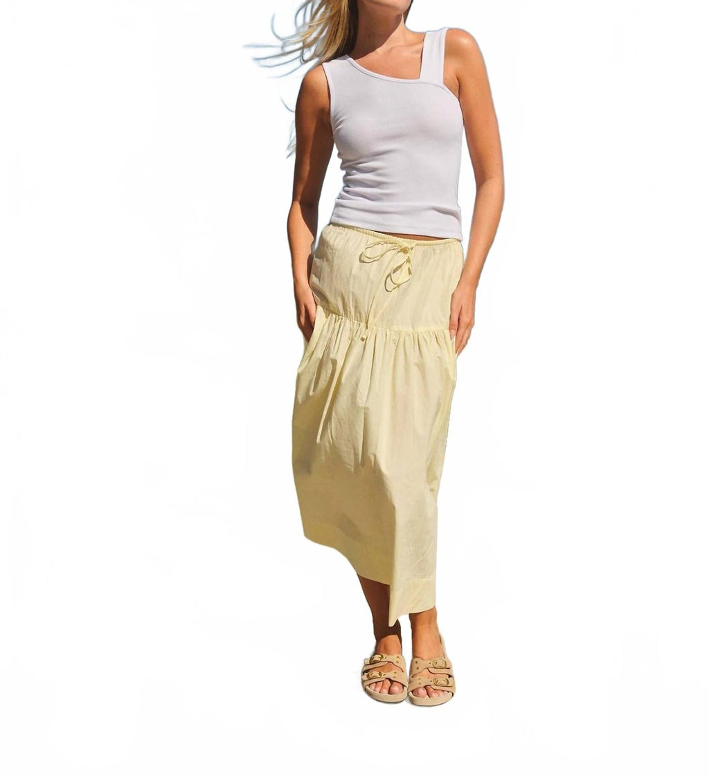 Rib Strap Tank Top In White