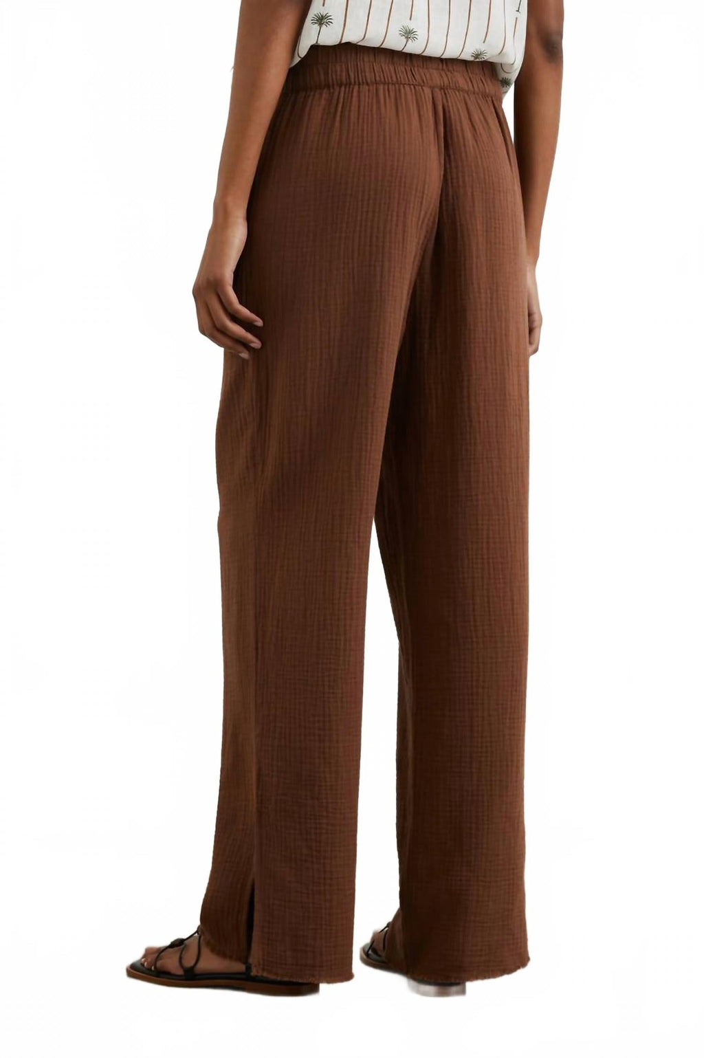 Leon Lightweight Double Gauze Pant In Cacao