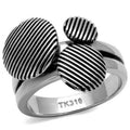 High polished (no plating) Stainless Steel Ring with Epoxy in Jet