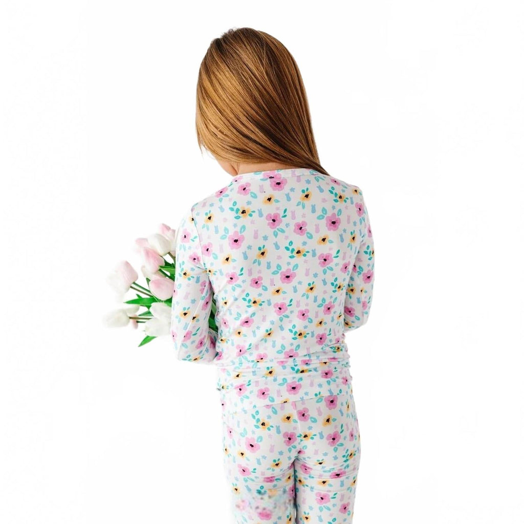 Peeps And Petals Two Piece Pajamas In White