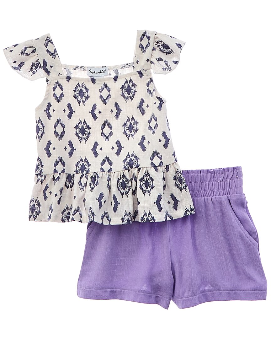 Splendid 2pc Linen-Blend Tank & Short Set