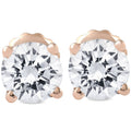 Certified 1 cttw Round Cut Natural Diamond Studs 14K Rose Gold