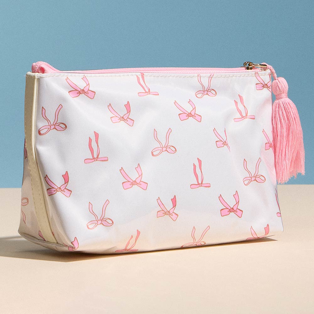 Bow Pattern Tassel Multi Purpose Portable Pouch Bag