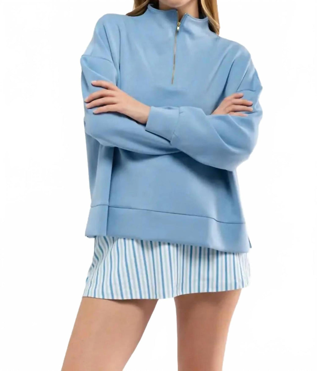 Morgan Quarter Zip Top In Regatta