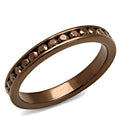 IP Coffee light Brass Ring with AAA Grade CZ in Brown