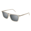 Saint Laurent Sunglasses Square Full Rim, Transparent Beige Frame And Silver Mirror Lens Sl668003