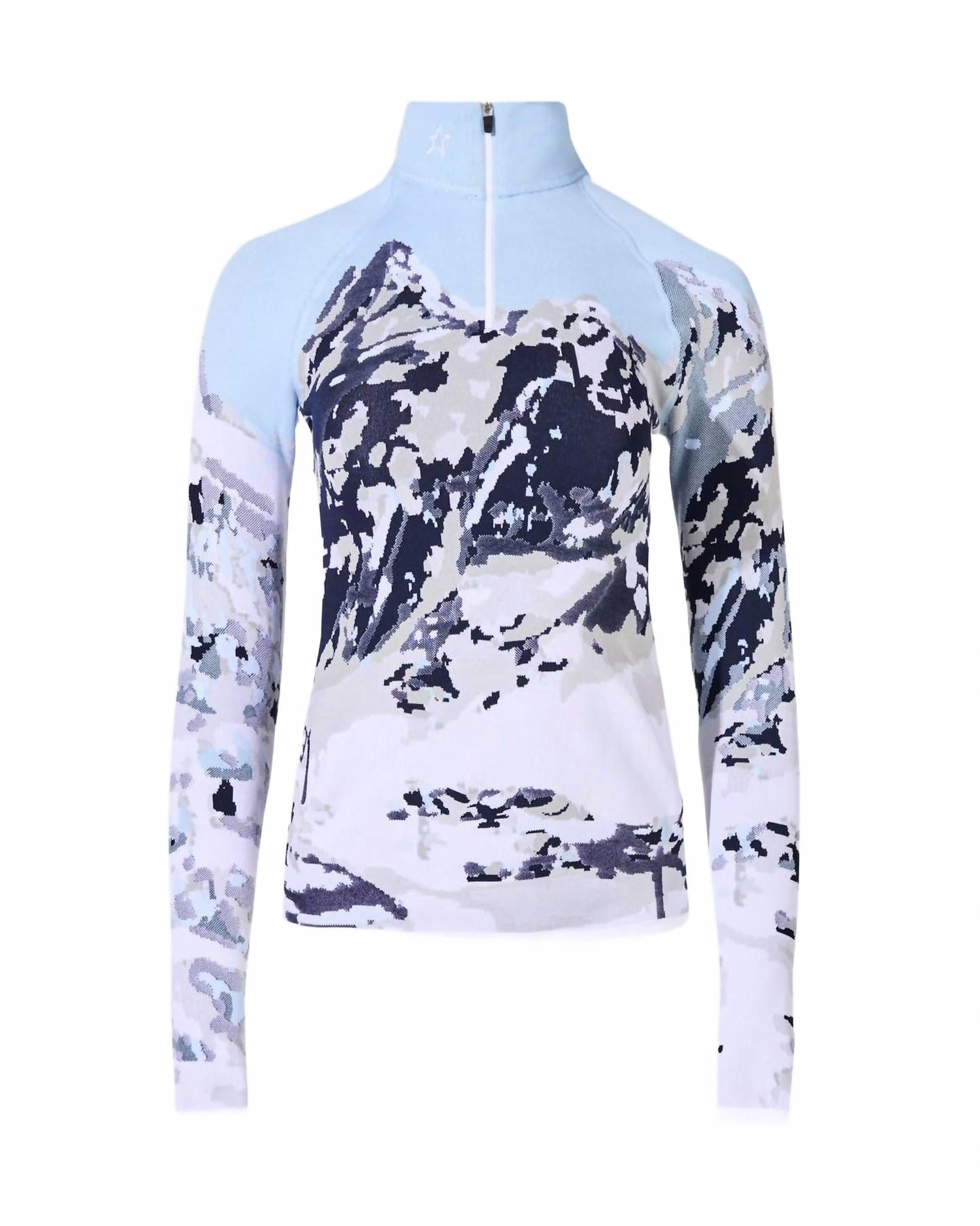 Landscape 1/4 Zip Baselayer Top In Dede Ski Print