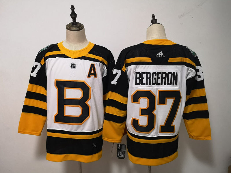 Men's Boston Bruins Patrice Bergeron #37 White Player Game jersey