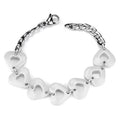 High polished (no plating) Stainless Steel Bracelet with Ceramic in White