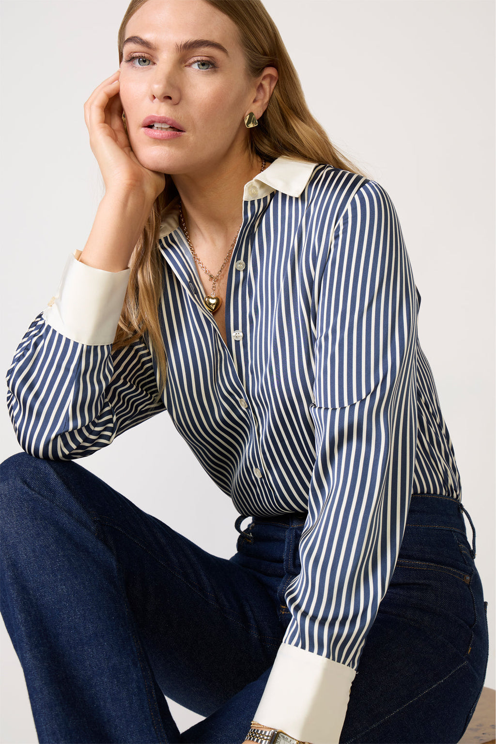 Women's Julia Stripe Satin Shirt