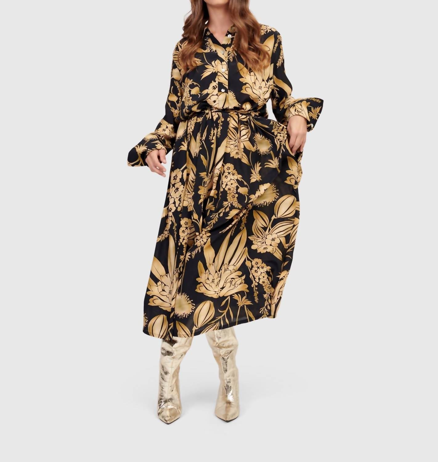 Shirley Shirt Dress In Bouquet