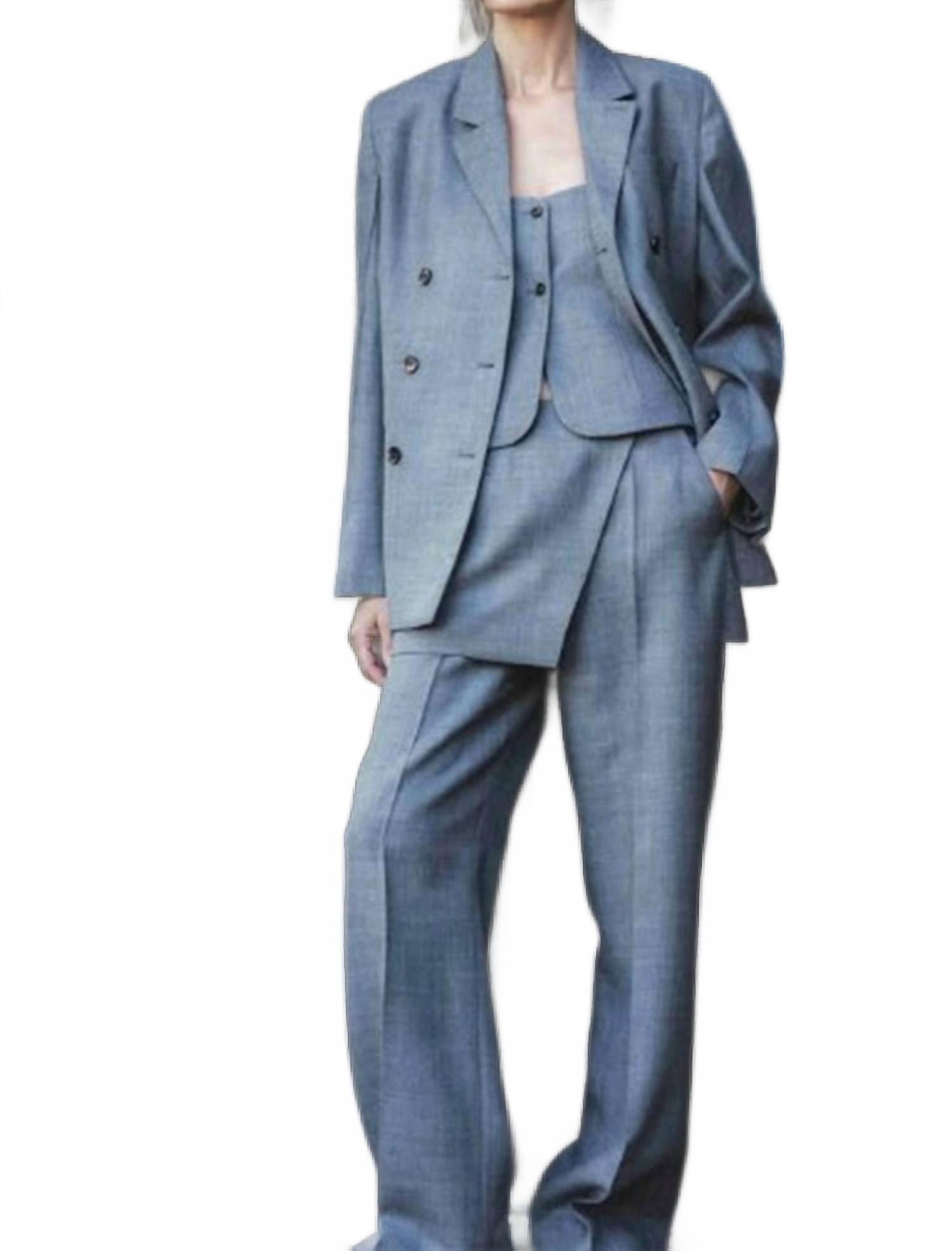 Pine Straight Leg Skirt Pants In Grey Melange