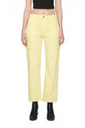 Angel High Rise Cargo Straight Pants In Light Yellow