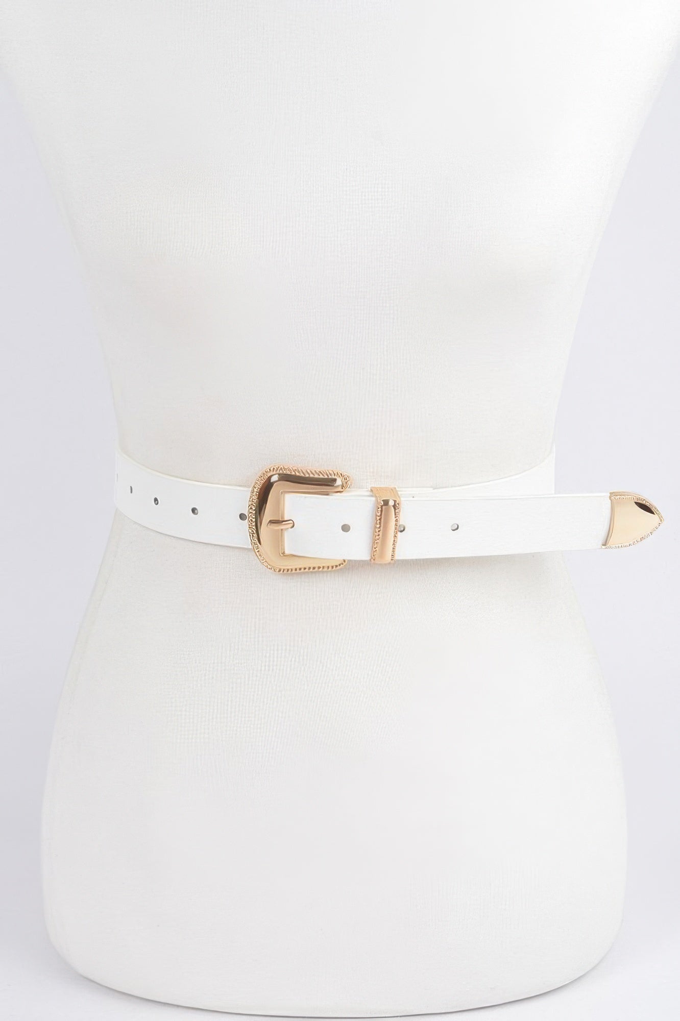 Metal Faux Leather Belt