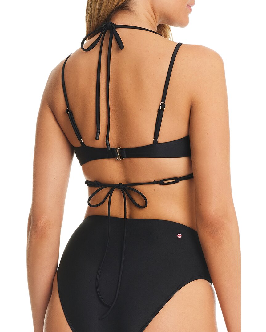 Red Carter Shine Solids Triangle Swim Top