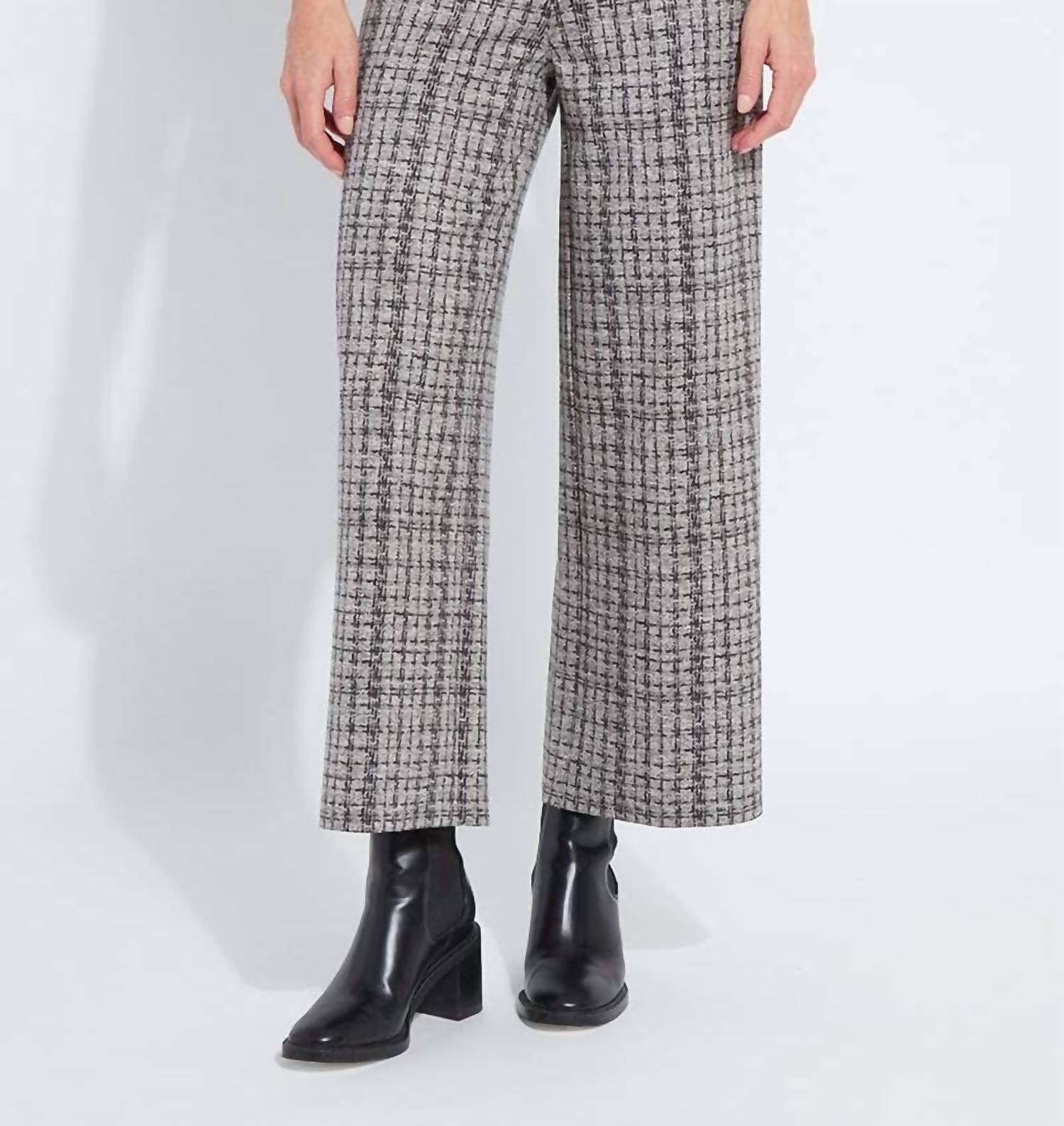 Erin High Waist Leg Neoprene Pants In Lush Tweed Texture