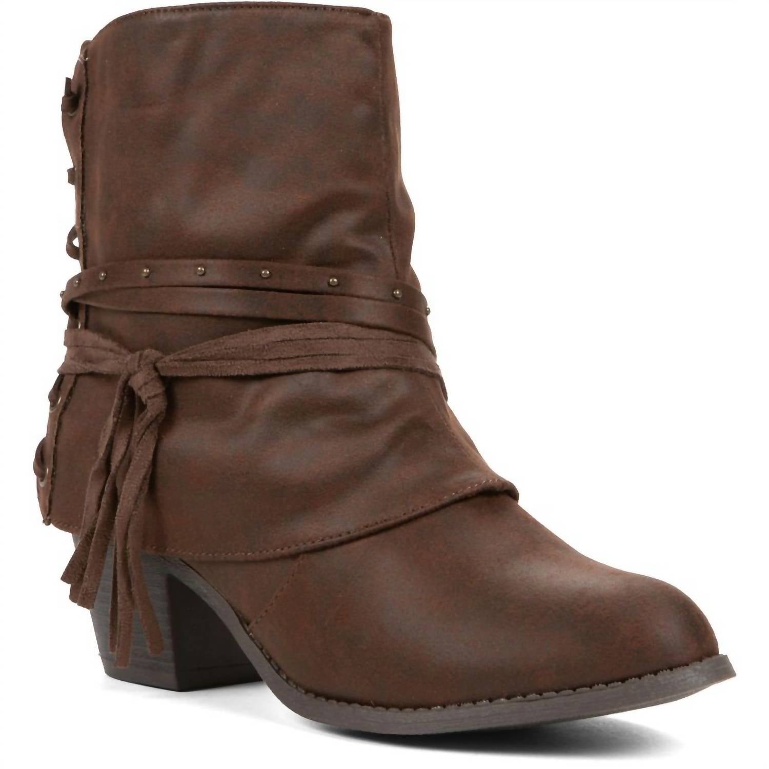 Women's Petra Boots In Dark Brown Distressed Suedelike