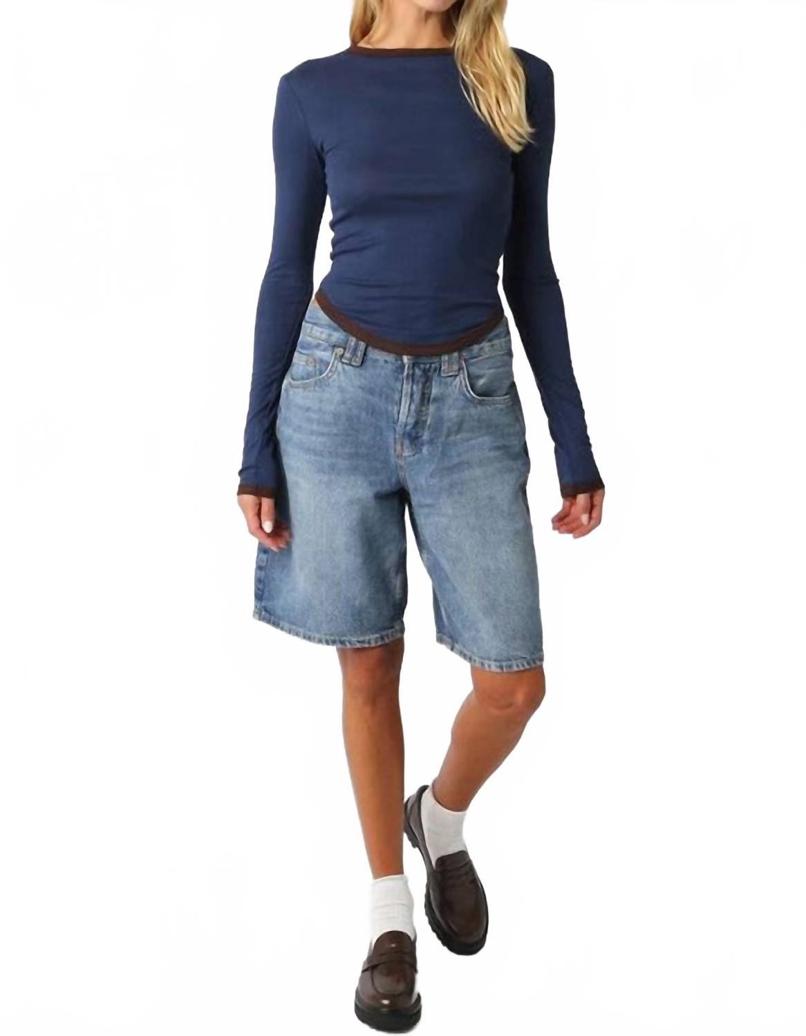Kendall Long Sleeve Top In Blue