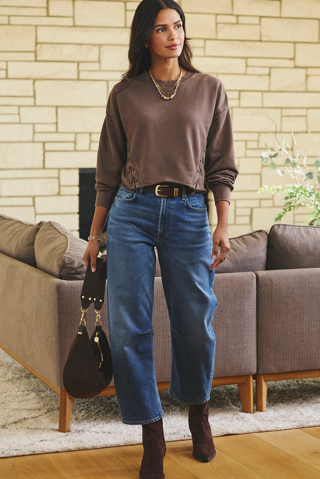 Women's Amelia Side Lace Up Sweatshirt