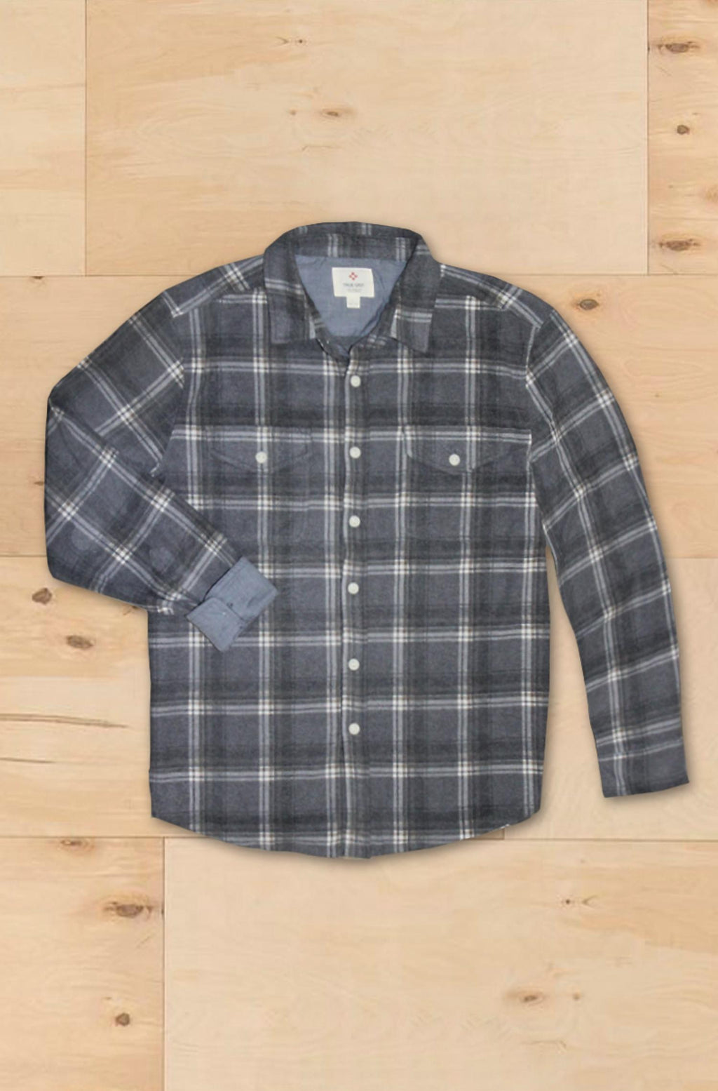 Men's Plaid Long Sleeve Button Down Shirt In Grey