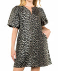 Puff Sleeve Dress In Cheetah