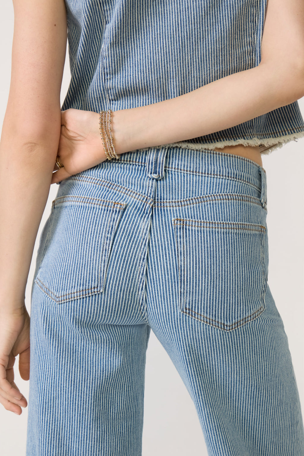 Women's Railroad Stripe Wide Leg Jean