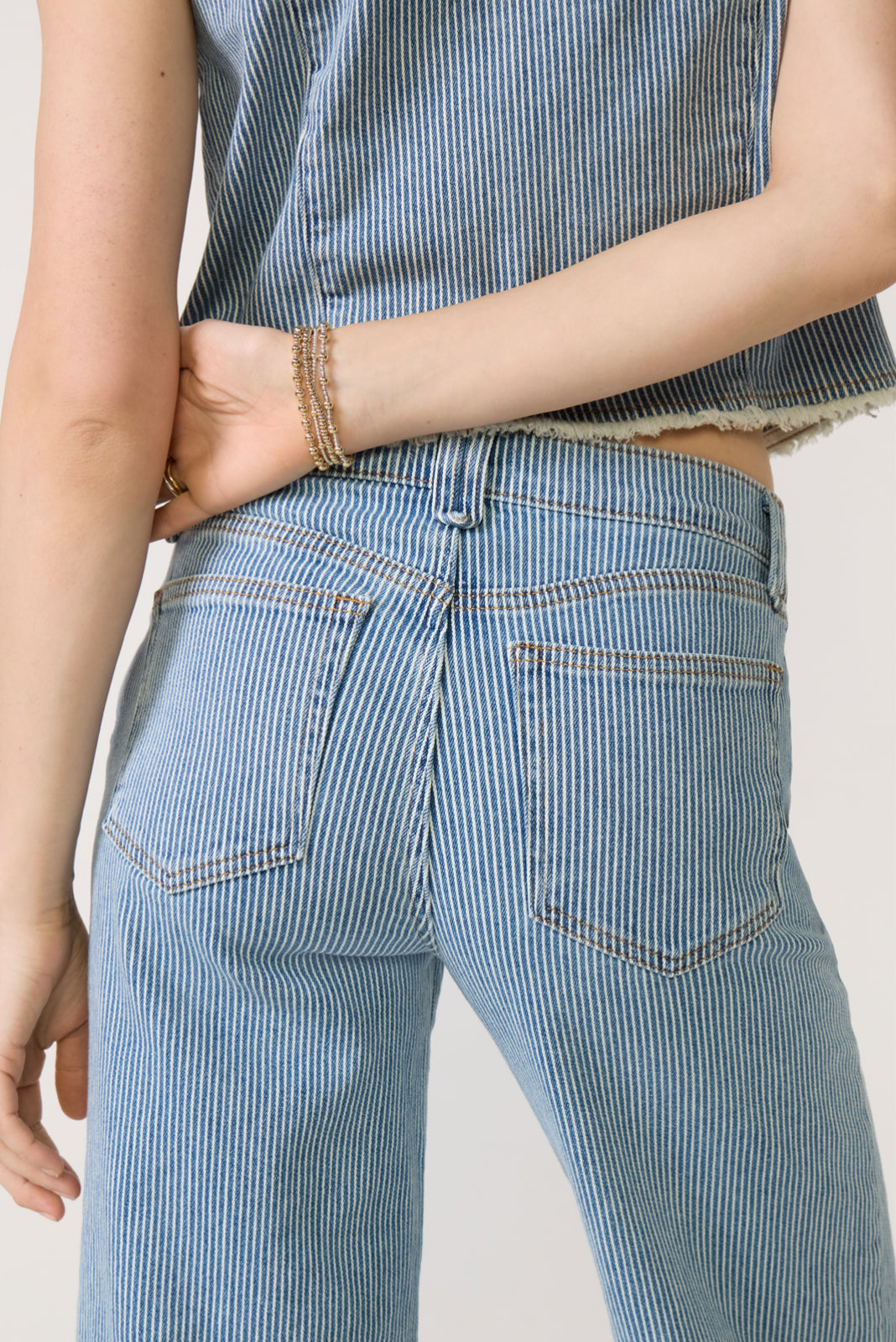 Women's Railroad Stripe Wide Leg Jean