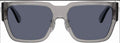 Men's Rectangular Sunglasses In Grey Transparent Dark